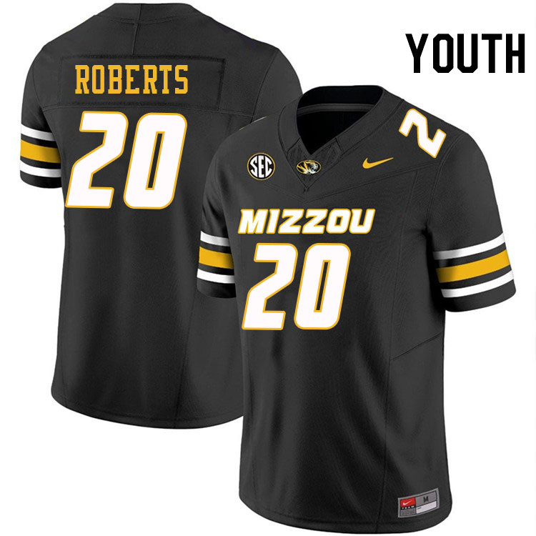 Youth #20 Jamal Roberts Missouri Tigers College Football Jerseys Stitched-Black